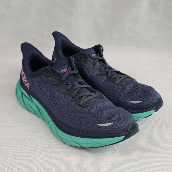 Hoka One One Navy and Teal Athletic Shoes 237 - Picture 5 of 15